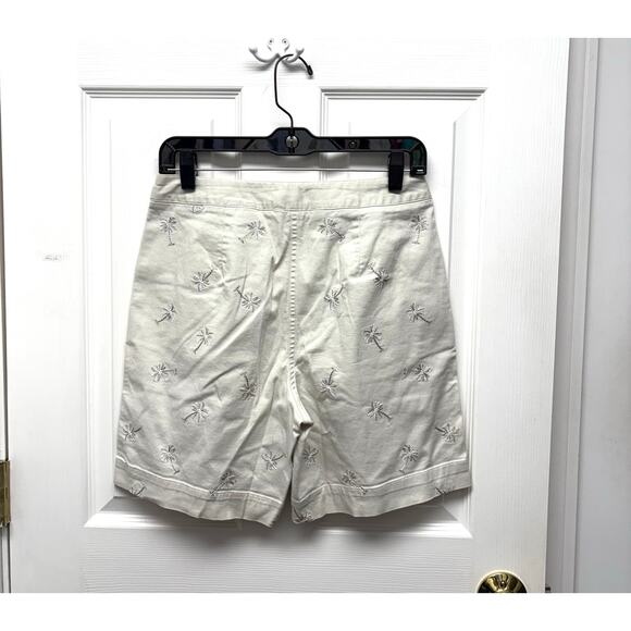 VTG Talbots Beige Bermuda Shorts, Palm Tree Embroidery, Women's Size 8 - Picture 4 of 5